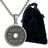Weight Plate Pendant Necklace, Stainless Steel