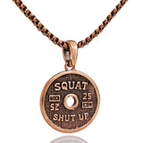 Weight Plate Pendant Necklace, Stainless Steel